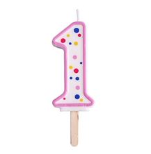 Picture of AGE 1 PINK NUMERAL CANDLE